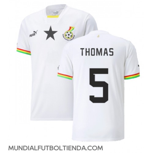 Camiseta Ghana Thomas Partey #5 Primera Equipación Replica Mundial 2022 mangas cortas